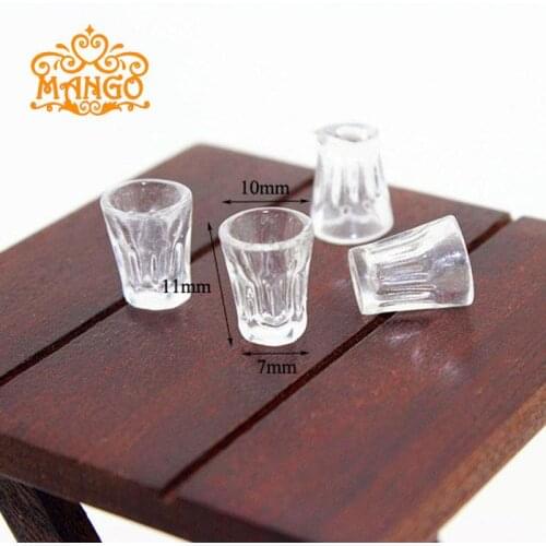 Free Shipping ! 1/12 Scale Dollhouse Miniature Furniture The transparent glass cups 4pcs