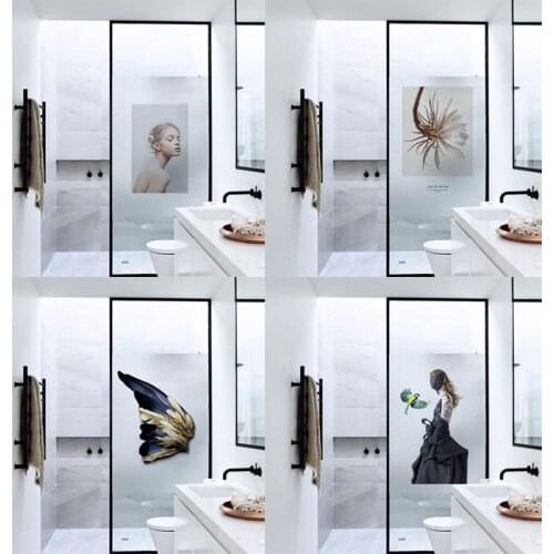 No Glue Decorative Window Film Static Cling Window Sticker Frosted Glass Sticker Art Painting Flowers Girl For Shower Door