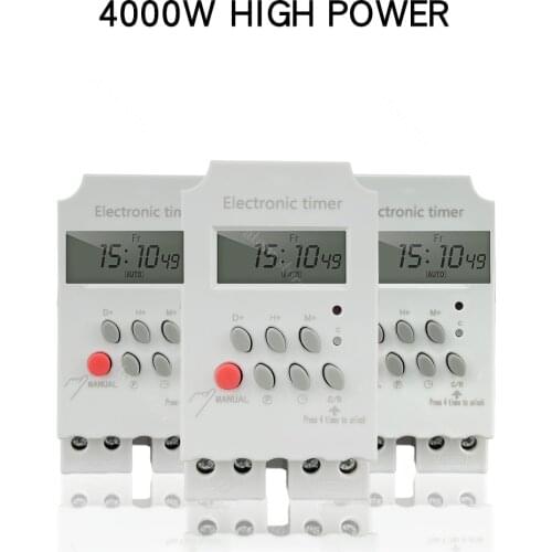 KG316T-II AC 220V 25A Din Rail LCD Digital Programmable Electronic Timer Switch Digital Timer Controller KG316T
