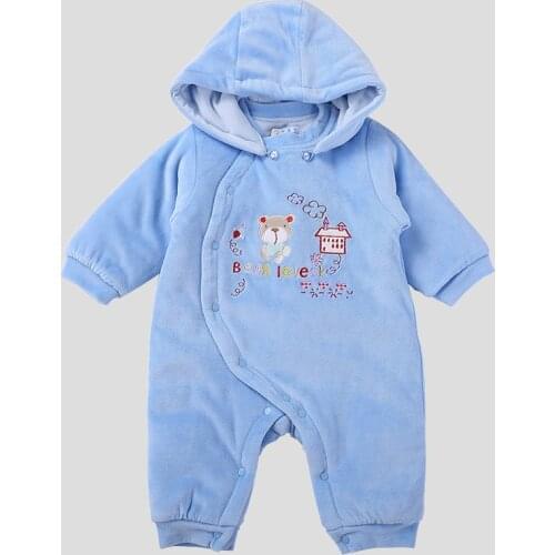 Baby Boy clothes Girls velvet Romper Hooded Cartoon Baby Clothes Warm High Quality Cotton Jumpsuit Newborn Overall 0-6-18Month