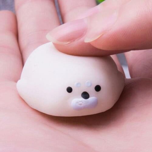 Kids Cute Animal Antistress Ball White Seal Scented Slow Rising Squeeze Stretch Toy Abreact Soft Sticky Squishi Cellphone Pendan
