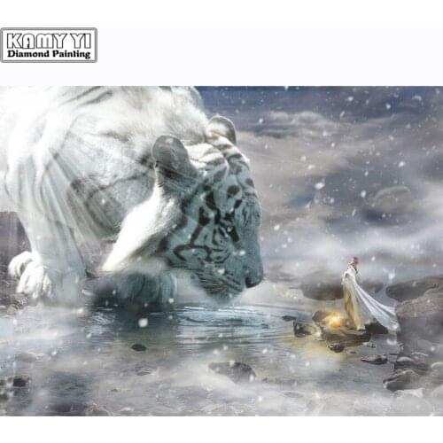 DIY 5D Full Round/Square Diamond Embroidery Huge Tiger&Elves Diamond Painting Cross-stitch Rhinestone Mosaic New Year Gifts