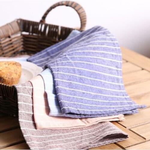 Home Table Napkin Placemat Heat Insulation Mat Striped Napkin Fabric Table Placemats Background Cotton Linen Cloth