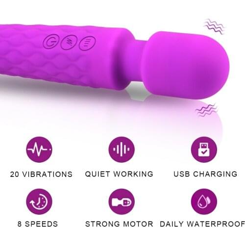 Magic AV Wand Vibrator Female Masturbation Body Massger Vagina Anal Clitoris Stimulate 8 Speeds 20 Modes Sex Toys for Woman