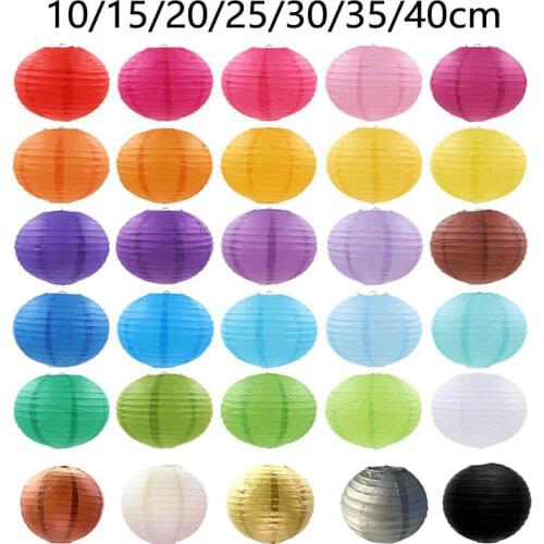 Chinese/Japanese Round Paper Lantern Birthday Wedding Birthday Decor Gift Craft DIY Lampion White Hanging Lantern Ball Supplies