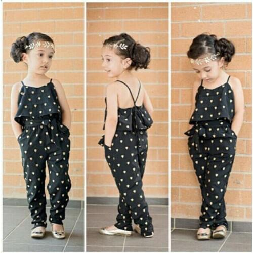 Lovely Toddler Baby Girls Flower Kids Romper Summer Style Jumpsuit Pants Sleeveless Playsuit Sunsuit 2-7T