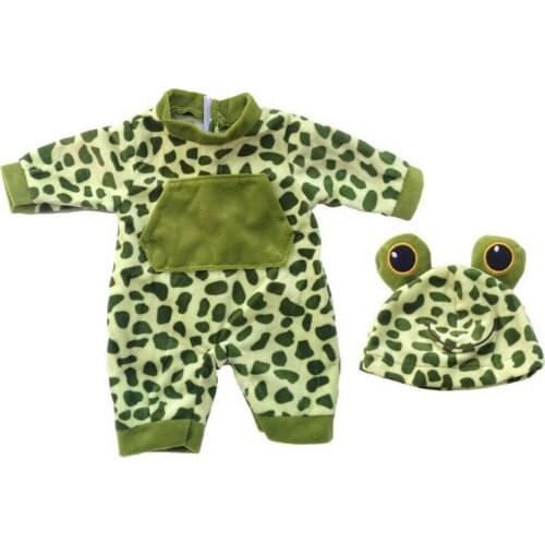 Outfit For 50cm 20inch Newborn Baby Doll Frog Shape Romper Jumpsuit Hat Baby Doll Accessories Doll Clothes Baby Born