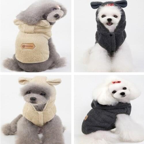 Cute Soft Fleece Pet Dog Cat Clothes Cartoon Puppy Dog Costumes Autumn Winter Clothing For Small Dogs Chihuahua Yorkie Hoodies