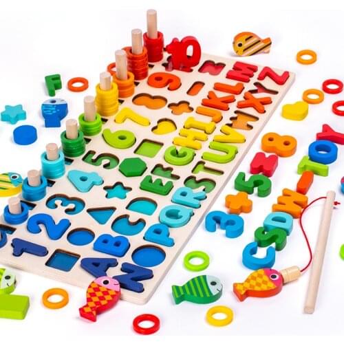 Montessori Geometric Cognition Counting Sorters Learning Game Kids Math Wooden Toys For Children Early Educational Toys From 3