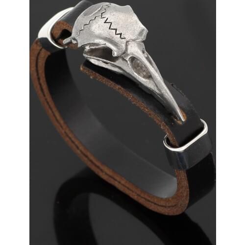 Men viking odin raven amulet stainless steel bracelet adjustable size with gift bag 19CM-25CM