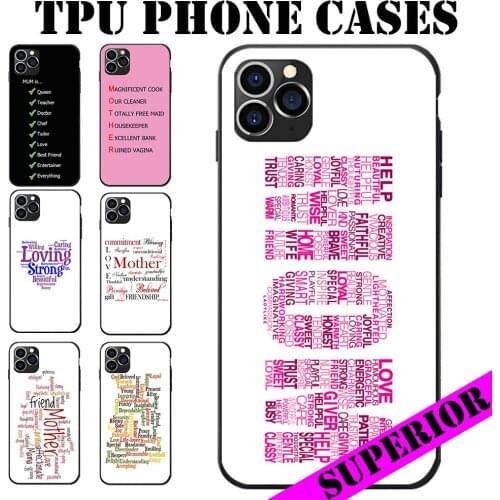 For Samsung A20 50 70 M20 30 S7 S8 S9 S10 LITE Edge PLUS NOTE Mothers Day Mum Words Cloud Gift Soft TPU Phone Cases