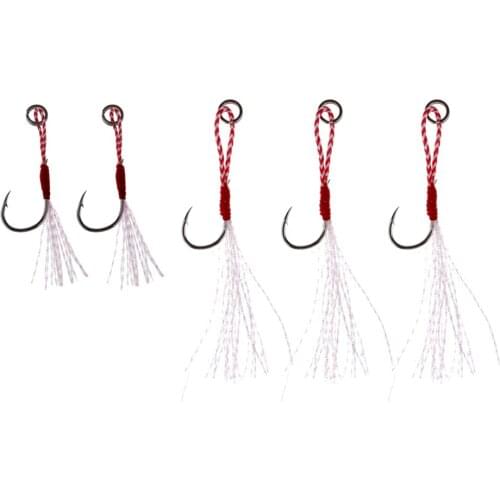 Pack of 5 Hi-carbon Assist Hook Fishing Jig Hook Live Baits Hooks Fishhook 13# 15# 17