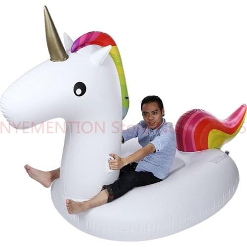 Inflatable Air Garden Sofa Giant Unicorn Floating Rideable Swimming Ring Float Environmentally Summer Water Air Raft 5pcs