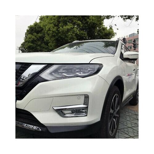 ABS Chrome Front Fog Light Lamp Cover Trim 2pcs for Nissan Rogue 2017 - 2019