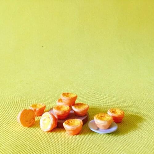 NEW~10 pcs egg tarts/miniatures food/lovely cute/fairy garden gnome/moss terrarium decor/bonsai/figurine/doll house
