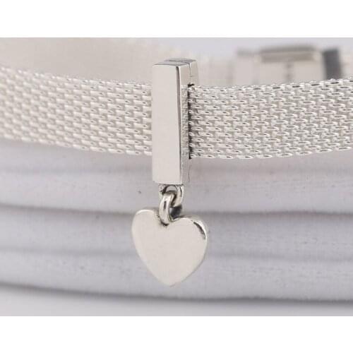 Authentic S925 Silver Reflexions Floating Heart Clip Charms fit Lady Bracelet Bangle For Women DIY Jewelry Making