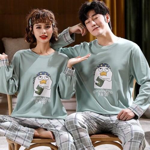 Boy Girl Pullover Long Sleeve Trousers Pajama Letter Cartoon Jammies Casual Couples Lovers O-Neck Nightwear Pyjamas 6535 Cotton