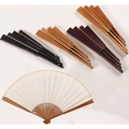 7/8/9/10 Inch Blank White Hand Fans Hollow Out Rice Paper Chinese Folding Fan DIY Calligraphy Painting Decorative Craft Fan