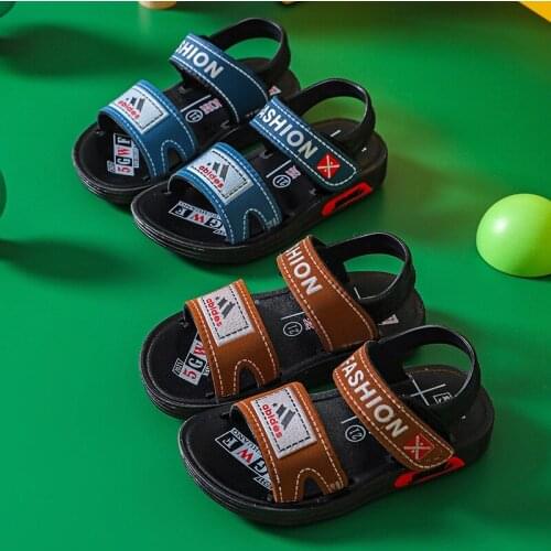 Boys Sandals 2021 New Summer Korean Fashion Childrens Beach Shoes, Large Childrens Non-slip Soft Bottom Boys Sandals