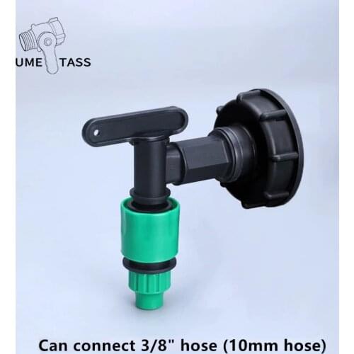 S60X6 thread to 3/8“ Garden Water Ball Valve for IBC tank Water Tap Cap With adapter nozzle Hose Connection
