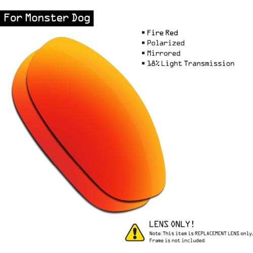 SmartVLT Polarized Sunglasses Replacement Lenses for Oakley Monster Dog - Fire Red