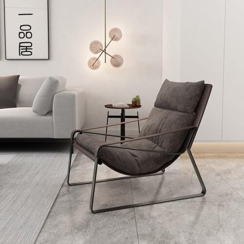 Italian style sofa chair sitting room is contracted and contemporary household deck chair single chair leather chair