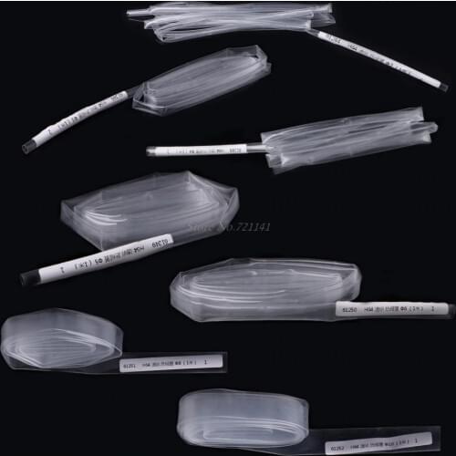 Dia 2/3/4/5/6/8/10mm 1M 2 : 1 Heat Shrink Tube Tubing Sleeve Transparent Wrap Wire Insulation Materials Elements Dropship