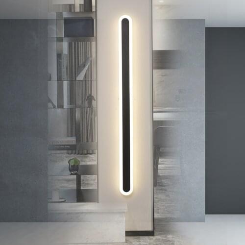 Waterproof IP65 Outdoor LED Wall Lamp for Courtyard Indoor Long Strip Decro Bedroom 220V LED Wall Light Fixtures for Living Room