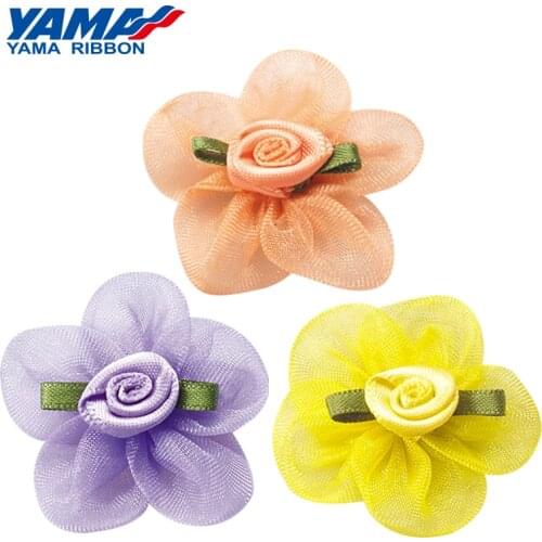 YAMA Flower Ribbons Diameter 38mm±3mm 100pcs/bag Polyester Organza Ribbons for Hair Ornaments Girls Dress Wedding Party DIY