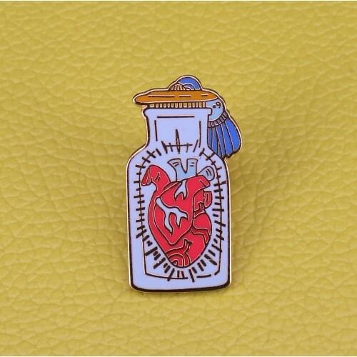 Antomical Heart Brooch Potion bottle-humans organ Enamel Pin medical and majical gift