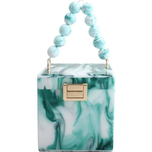 Women Gift Box Shape Prom Handbag Ladies Wedding Evening Party Acrylic Clutch Banquet Purse Bag