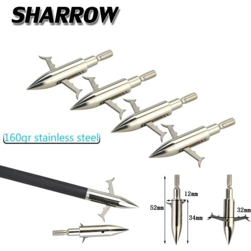 10/20Pc Archery 160gr Bowfishing Arrowheads 2 Expandable Broadheads Tip Point Outdoor Fishing Hunting Shooting Arrow Accessories