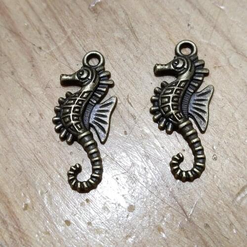 10pcs Charms hippocampus seahorse 29*12mm Bronze Pendants Antique Jewelry Making DIY Handmade Craft