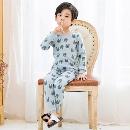 27 kids Autumn and Spring Boys Pajamas Suit For 2-9 Years Home Wear Suit Children Pajamas Cartoon Pattern