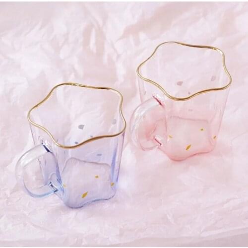 450ML Creative Phnom Penh Crystal Glass Northern Europe Gradient Kawaii Snack Cup Girls Gift Coffee Strawberry Milk Mug