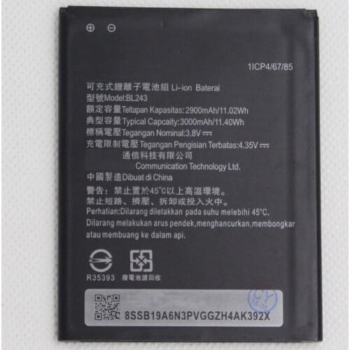 5pcs/lot 2900mAh/3000mAh BL243 Battery for Lenovo K3 Note K50-T5 K50-T3S A7000 A5500 A5860 A5600 A7600 Battery Replacement