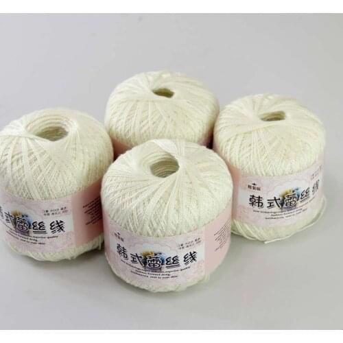 Free Shipping 4Balls X50g New Soft Hand Knitting High quality soft 100% Cotton Crocheted Yarn 16119-4 Milky