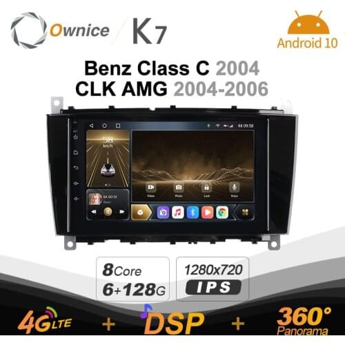 Carplay K7 6G+128G Carplay Android 10.0 Car Radio for Benz Class C 2004/CLK AMG 2004-2006 2din 4G LTE 5G Wifi 360 SPDIF 1280*720