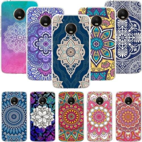 Totem Mandala Colorful Flower Phone Case For Motorola Moto G9 G8 G7 G6 G5 E6 E5 E4 Plus Play Power One Action Macro Coque Cover