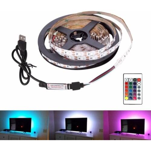 USB LED Strip DC 5V Flexible Light Lamp 60LEDs SMD 2835 50CM 1M 2M 3M 4M 5M Mini 3Key Desktop Decor Tape TV Background Lighting