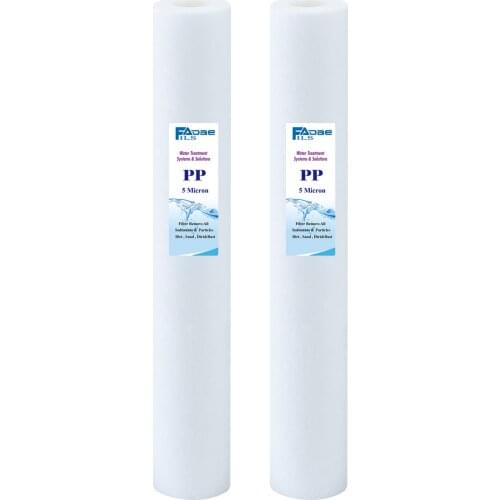 2-PACK Of 5 Micron Universal PP Sediment Water Filter Cartridge 2-1/2"x20in. Whole House Replacement Filters