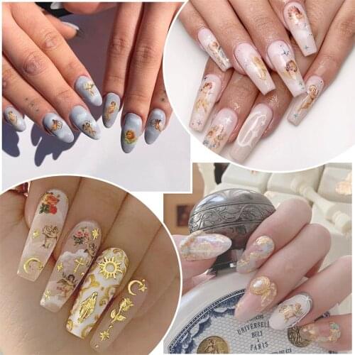 Hot Sale 1PC Cupid Madonna Nail Sticker Flower Love Image DIY 3D Nail Art Decration Waterproof Fashion Manicure Sticker