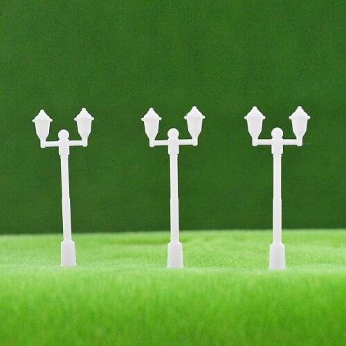 10Pcs 1:500 Scale Street Lamp Lighting Model 3.9cm White Railroad Train Garden Scence Layout Toys