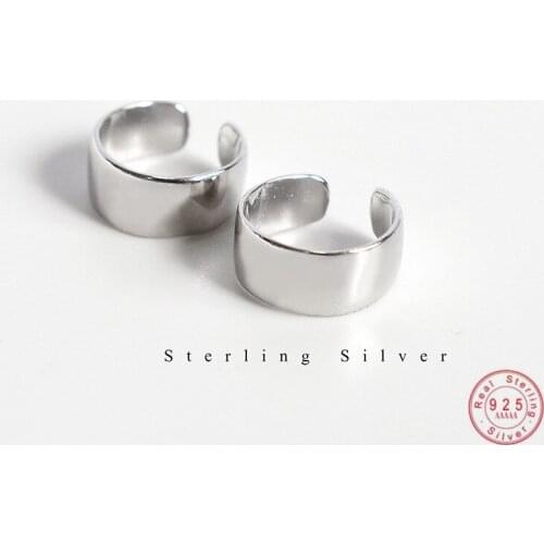 925 Sterling Silver Punk Fashion Light Luxury Glossy Ear Bone Clip Street Hip Hop Trend Jewelry Accessories Creative Gift