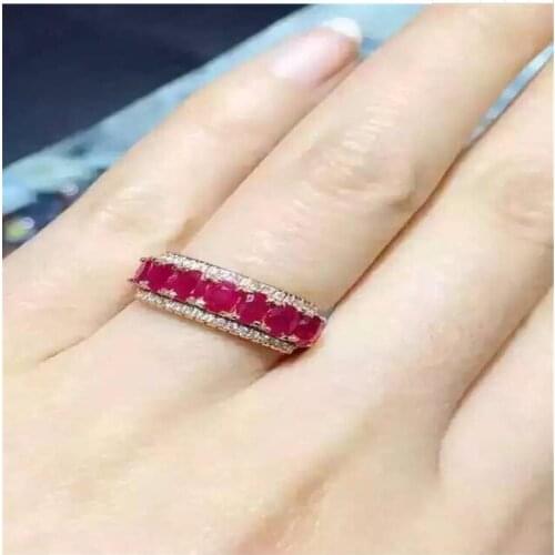 Natural ruby ring Natural and real ruby 925 sterling silver Fine pink gems