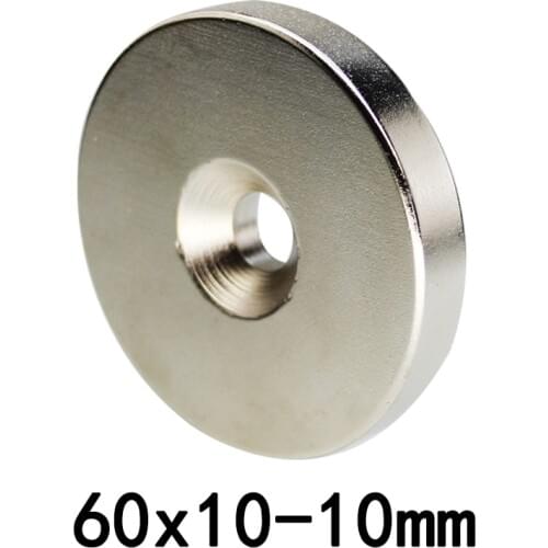1/2/3CS 60x10-10mm Strong Magnet 60*10 mm Hole 10mm Countersunk Neodymium Magnetic N35 Permanent NdFeB Magnet 60*10-10mm