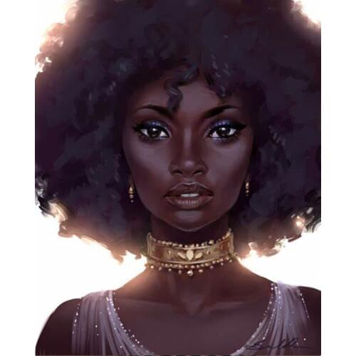 2019 new square diamond painting African girl diamond embroidery full display mosaic cross stitch needlework 5D diy wall decor