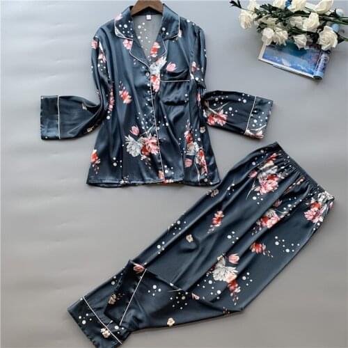 Korean Sexy Pajamas Women Summer Ice Silk Suspenders With Trousers Dressing Gown Three-Piece Set Thin Long Sleeved Homewear
