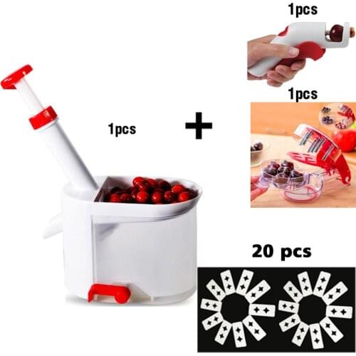 Cherry Corer With Container Kitchen Gadgets Tools Novelty Super Cherry Pitter Stone Corer Remover 10pcs Cherry Pitters Pad