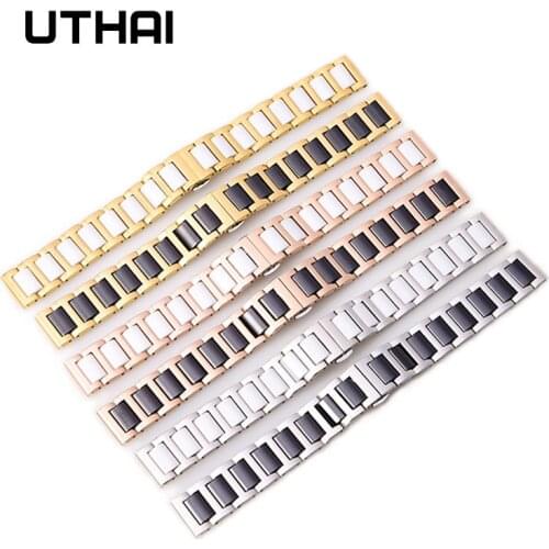 UTHAI C02 Ceramic 20mm watch strap 306L steel 22mm watch band high quality Watchbands